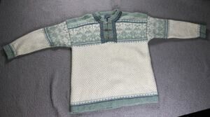 Vintage Squaw Valley Sweater XL Multicolor Wool Fair Isle Metal Clasps Hong Kong